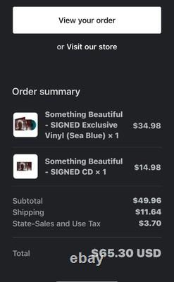 AUTOGRAPHED Miley Cyrus Something Beautiful SEA BLUE Vinyl LP SIGNED PRESALE