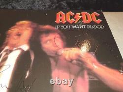 Ac/dc Signed If You Want Blood Album Bon Scott Angus Young Original C. O. A