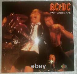 Ac/dc Signed If You Want Blood Album Bon Scott Angus Young Original C. O. A