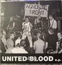 Agnostic Front United Blood EP 7 Vinyl Roger Miret Signed New Skinhead Stamp