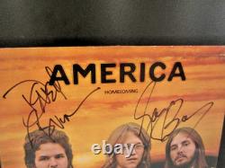 America-signed 2x- Homecoming 1972 Lp Vinyl-2nd Album-authenticated+hologram