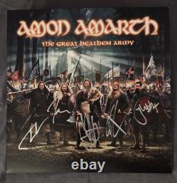 Amon Amarth Great Heathen Army LP SIGNED Smoke Clear Vinyl Unplayed Metal Blade