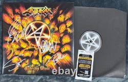 Anthrax Band all 4 withScott Ian Signed Vinyl Album LP Autographed Record Auto JSA