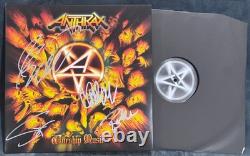 Anthrax Band all 4 withScott Ian Signed Vinyl Album LP Autographed Record Auto JSA