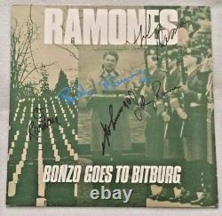 Autographed/Signed Ramones Bonzo Goes To Bitburg Vinyl Single UK Import