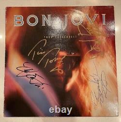BON JOVI autographed 7800 Fahrenheit record album vinyl ALL ORIGINAL BAS LOA