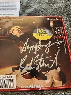 Barbra Streisand 45 Autographed Somewhere Not While I'm Around Vinyl Signed 7