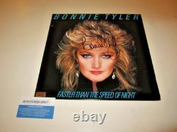 Bonnie Tyler-1983 Faster Than The Speed Of Night Signed Vinyl Lp-authenticated