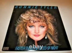 Bonnie Tyler-1983 Faster Than The Speed Of Night Signed Vinyl Lp-authenticated