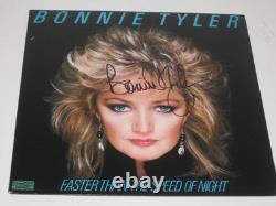 Bonnie Tyler-1983 Faster Than The Speed Of Night Signed Vinyl Lp-authenticated