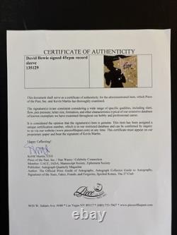 DAVID BOWIE Autographed Let's Dance vinyl 45 Record with COA