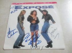 EXPOSE signed/autographed Vinyl 45 record by entire band JSA CERTIFIED
