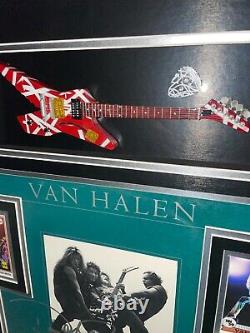 Eddie Van Halen David Lee Roth autographed album vinyl LP framed guitar JSA COA