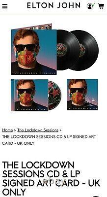Elton John The Lockdown Sessions Vinyl & CD with SIGNED Art Card Bundle
