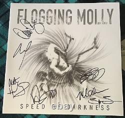 Flogging Molly Autographed Speed Of Darkness Vinyl LP Signed Record Dave King