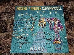 Foster The People Rare Band Signed Limited Vinyl LP Record Supermodel COA Photo