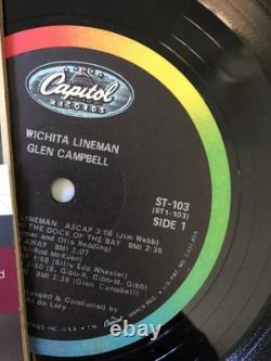 GLEN CAMPBELL Wichita Lineman Signed Record Vinyl LP JSA COA Photo Proof
