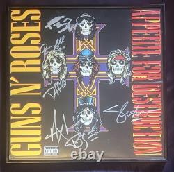 Guns N' Roses Appetite for Destruction Autographed Vinyl Record all 5 original