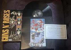Guns N' Roses Appetite for Destruction Autographed Vinyl Record all 5 original