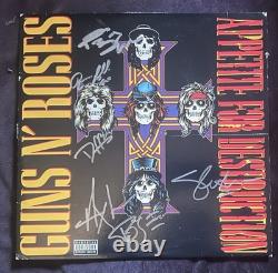 Guns N' Roses Appetite for Destruction Autographed Vinyl Record all 5 original