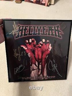 HELLYEAH BLOOD FOR BLOOD Vinyl Band SIGNED Framed RARE Vinnie Paul Chad Gray