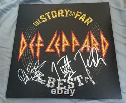Joe Elliott, Rick Savage, Phil Collen signed Vinyl Album Def Leppard Proof