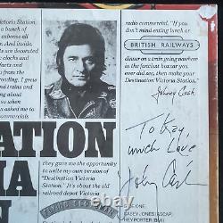 Johnny Cash signed Vinyl Record Album JSA LOA Destination Victoria Station Z1988