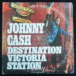 Johnny Cash signed Vinyl Record Album JSA LOA Destination Victoria Station Z1988