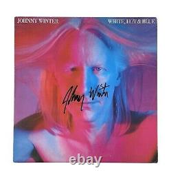 Johnny Winter Signed Vinyl Record White, Hot & Blue JSA COA Blues Guitar Legend
