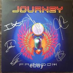 Journey Freedom LP Album with Signed Art Card by Complete Band Autographed Vinyl