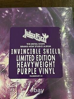 Judas Priest Invincible Shield AUTOGRAPHED Purple Colored Vinyl 2LP IN HAND