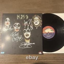 KISS Debut Album Autographed Signed by Ace Peter Paul Gene Vinyl Record With COA