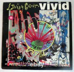 LIVING COLOUR Vivid Signed Autographed 12 Album LP Corey, Vernon, Muzz RARE