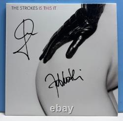 LP VINYL THE STROKES IS THIS IT UK edition SIGNED AUTHENTICATED wCOA FREE SHIP