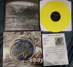 Mastodon SIGNED Call Of The Mastodon 12 Yellow Vinyl Album Brent Hinds JSA COA