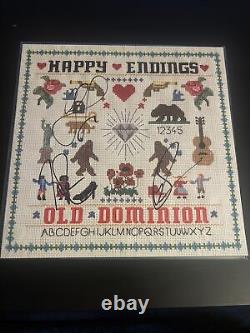 Old Dominion Autographed Happy Endings Vinyl Lp Record Trevor Brad Geoff