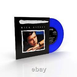 Rick Astley Never Gonna Give You Up Signed Blue Colored 7 Vinyl Single