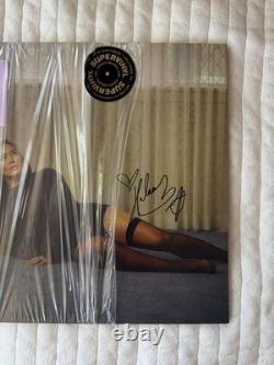 SIGNED COVER hilary duff luck. Or something TRANSLUCENT VIOLET VINYL LP