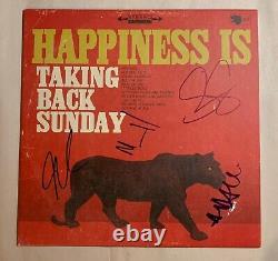 SIGNED Taking Back Sunday Happiness Is Amber Smoke Vinyl Record LP Autographed