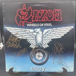 Saxon Wheels Of Steel Vinyl Autographed/Signed Biff Byford +4