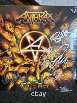 Signed Anthrax Vinyl Autographed Blue Worship Music LP Sealed JSA #144/399 Signed Anthrax Vinyl Autographed Blue Worship Music LP Sealed JSA #144/399