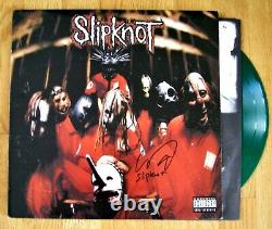 Slipknot Lp Vinyl Record Signed Autographed Slime Green Rare Beckett Witnessed