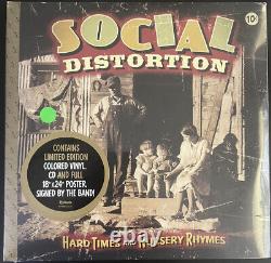 Social Distortion Hard Times 2LP GREEN Vinyl RSD Record withAUTOGRAPHED Poster NEW