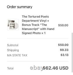 Taylor Swift The Tortured Poets Department Vinyl + HAND SIGNED PHOTO CONFIRMED