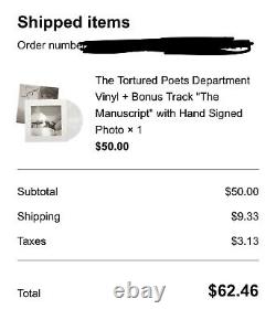 Taylor Swift The Tortured Poets Department Vinyl + HAND SIGNED PHOTO CONFIRMED
