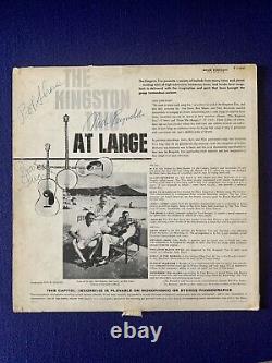 The Kingston Trio At Large Vinyl Record & TRIPLE AUTOGRAPHED Book Jacket