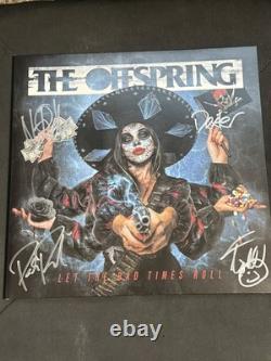 The Offspring Group Signed Vinyl Record Cover Let The Bad Times Roll. Authentic