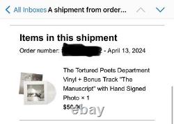 Tortured Poets Department Vinyl + The Manuscript With HAND SIGNED Photo Sealed