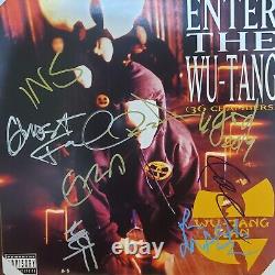 WU-TANG CLAN ALBUM VINYL RECORD LP SIGNED X8 (AMG and JSA Authenticated)
