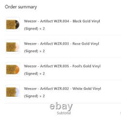 Weezer SIGNED Artifact WZR Black Rose White Fools Gold 4 Vinyl Lot LTD Presale